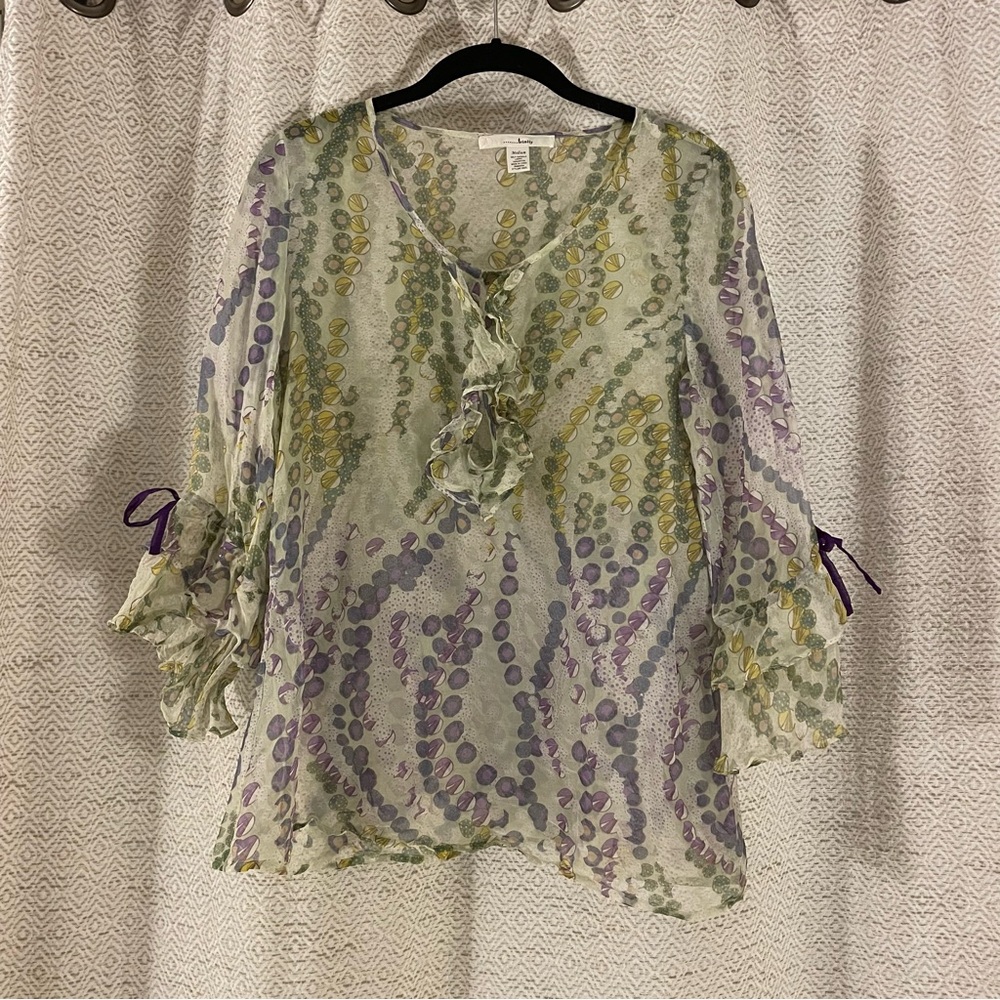 Trinity Y2K Women's Blouse - Green and Purple